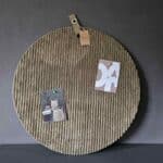 Pinnwand, Memoboard grün,rund 60 cm, Oberfläche Cordstoff