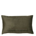Grünes Kissen in Wildlederoptik, handgefertigt, 35x62 cm