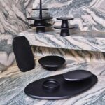 schwarze Servierplatte Dune 03 aus Eschenholz, von Serax