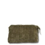 Grüne Tasche aus Cordstoff mit Reissverschluss