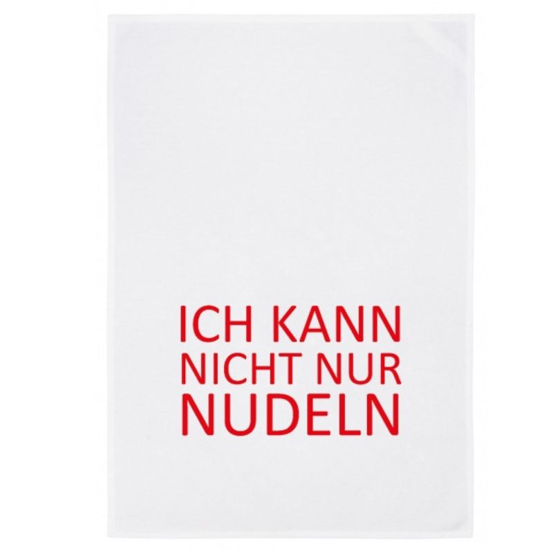 Geschirrtuch mit Spruch "Ich kann nicht nur Nudeln" 100% Baumwolle, 70x50 cm von 17;30 Hamburg