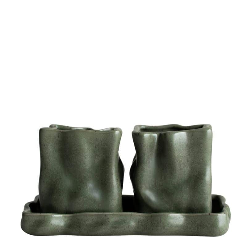 Keramik Töpfe Herb, grün