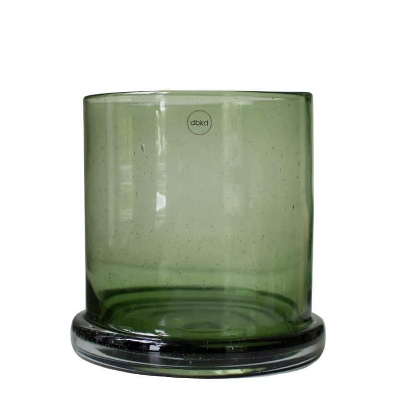 Glas Windlicht Bubble grün, gross