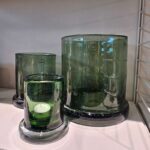 Windlicht Bubble aus Glas grün,gross, in drei Größen
