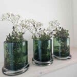 Windlicht Bubble aus Glas grün, mittel von DBKD