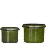 Blumentöpfe aus Metall 2er Set grün von House Doctor