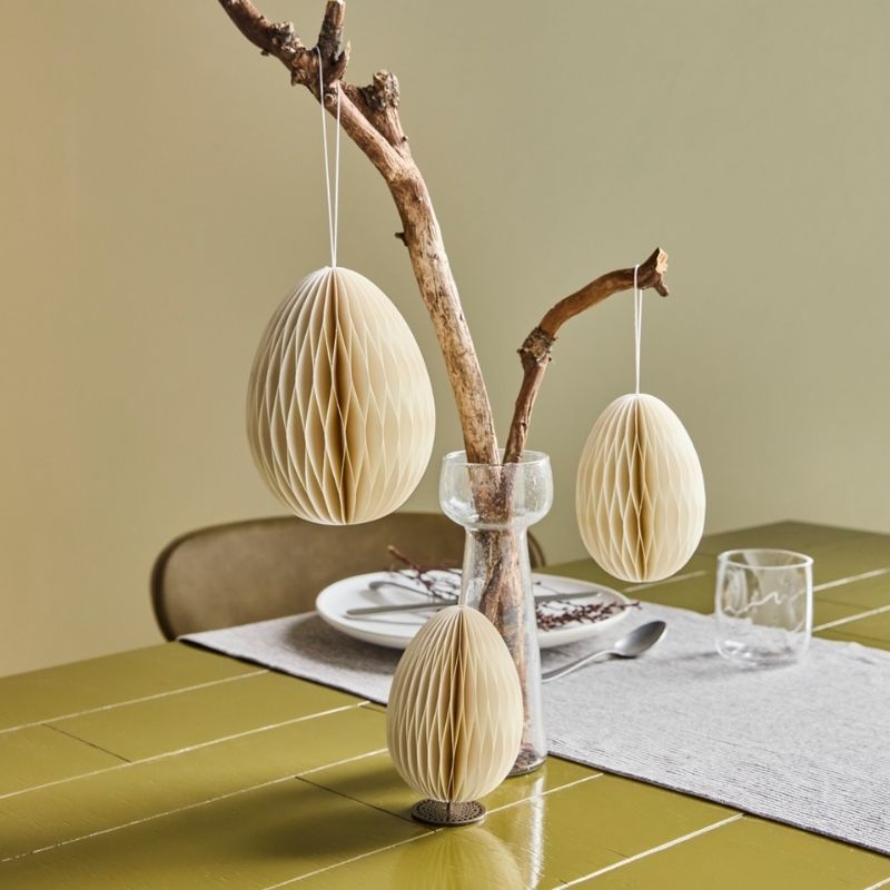 Ostereier aus Papier 2er Set von House Doctor, off-white