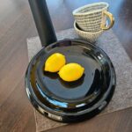 Schwarze Deko-Schale aus Glas, rund