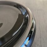 Schwarze Deko-Schale aus Glas, rund