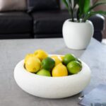 weiße Schale aus Keramik, zum Bepflanzen oder als Obstschale einsetzbar