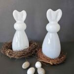 Hase Sonja aus Glas von Storefactory, weiß, Höhe 19 cm, Durchmesser 8 cm