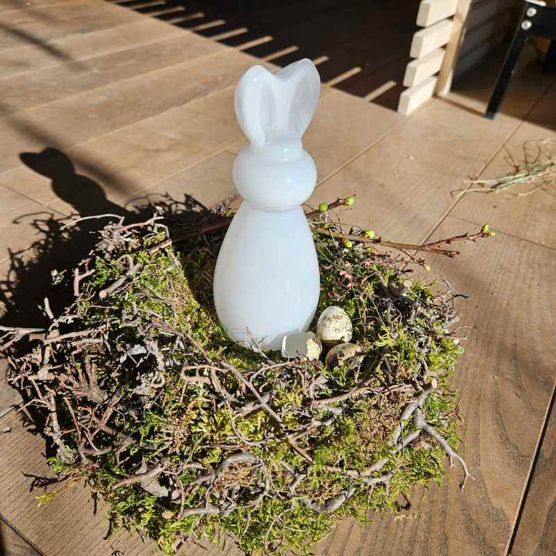 Hase Sonja aus Glas von Storefactory, weiß, Höhe 19 cm, Durchmesser 8 cm