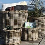 Kubu Rattan-Körbe rund in 3 Größen von A2 Living, für Indoor und Outdoor