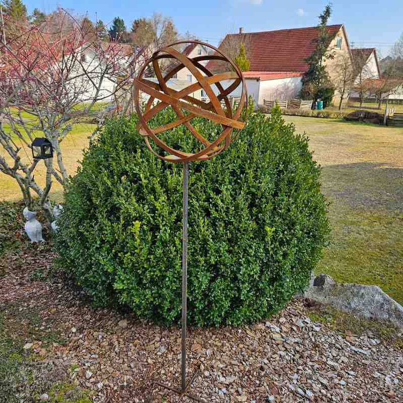 Gartenkugel RUST aus Cortenstahl, ca. 39 cm Durchmesser, Gartenaccessoire, wetterfest