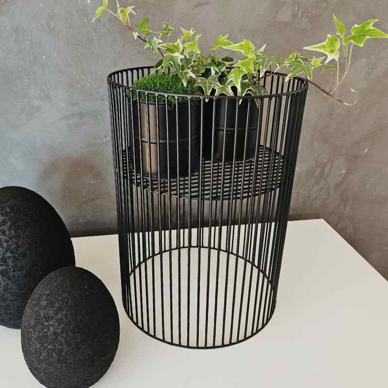 Schwarzer Metallkorb Turn von Serax, Höhe 36 cm, Durchmesser 26 cm