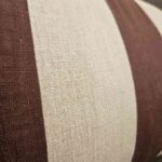 Kissen Farbe dunkelbraun und sand mit Streifen, 64x33 cm, 100% Leinen