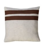Kissen Farbe dunkelbraun und sand mit Streifen, 47x47 cm