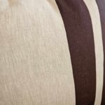 Kissen Farbe dunkelbraun und sand mit Streifen, 47x47 cm, aus 100% Leinen