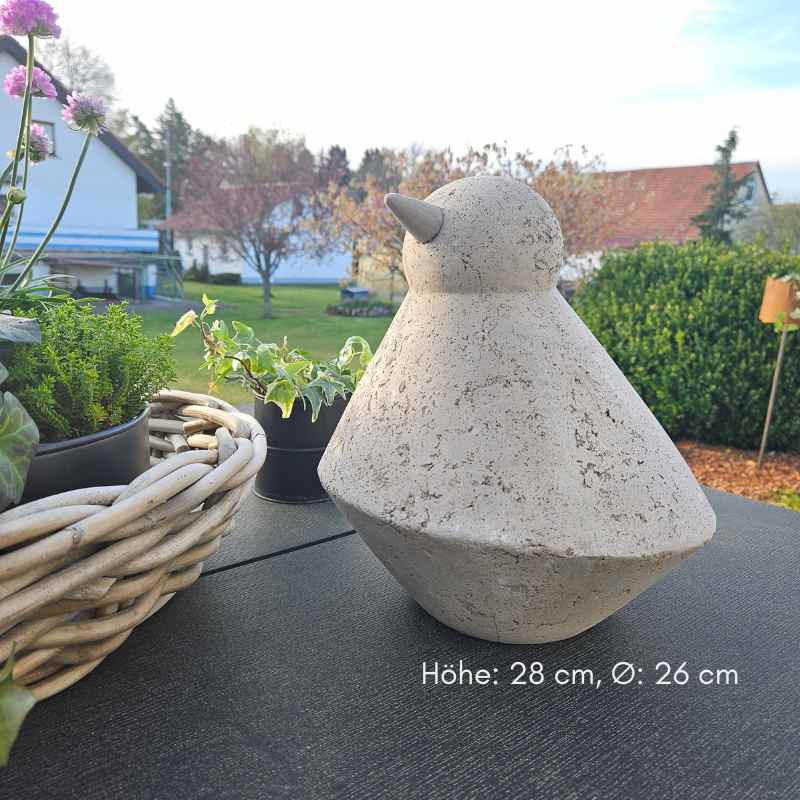 Vogel Selma in zwei Farben, für Drinnen und Draußen